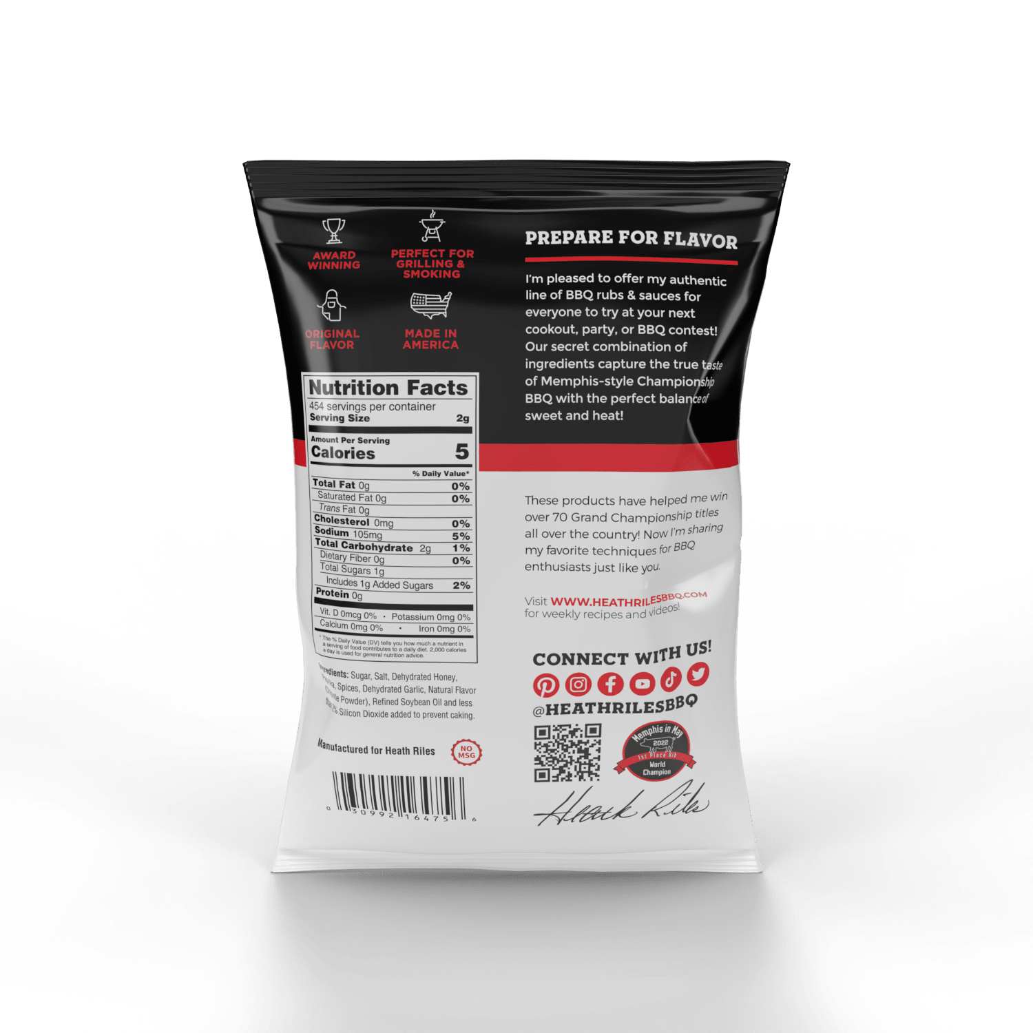 Heath Riles - Honey Chipotle Rub - Bulk Bag - 2 lbs