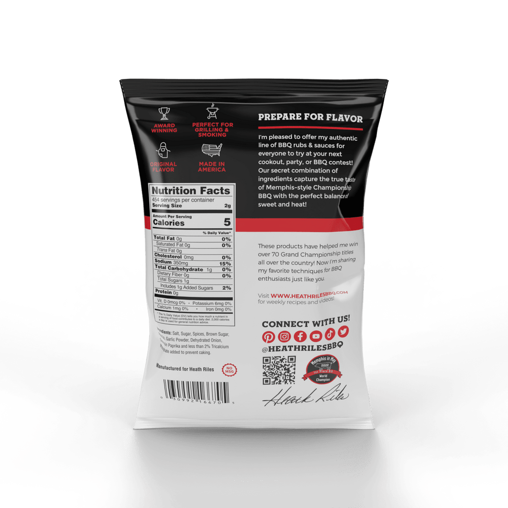 Heath Riles - Hot BBQ Rub - Bulk Bag - 2 lbs