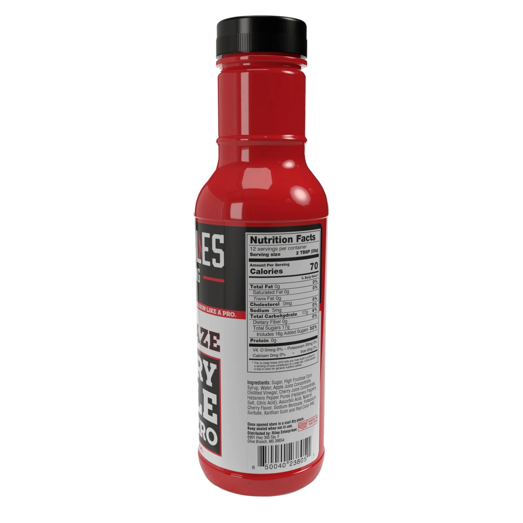 Heath Riles - Cherry Apple Habanero - BBQ Glaze - 12 oz