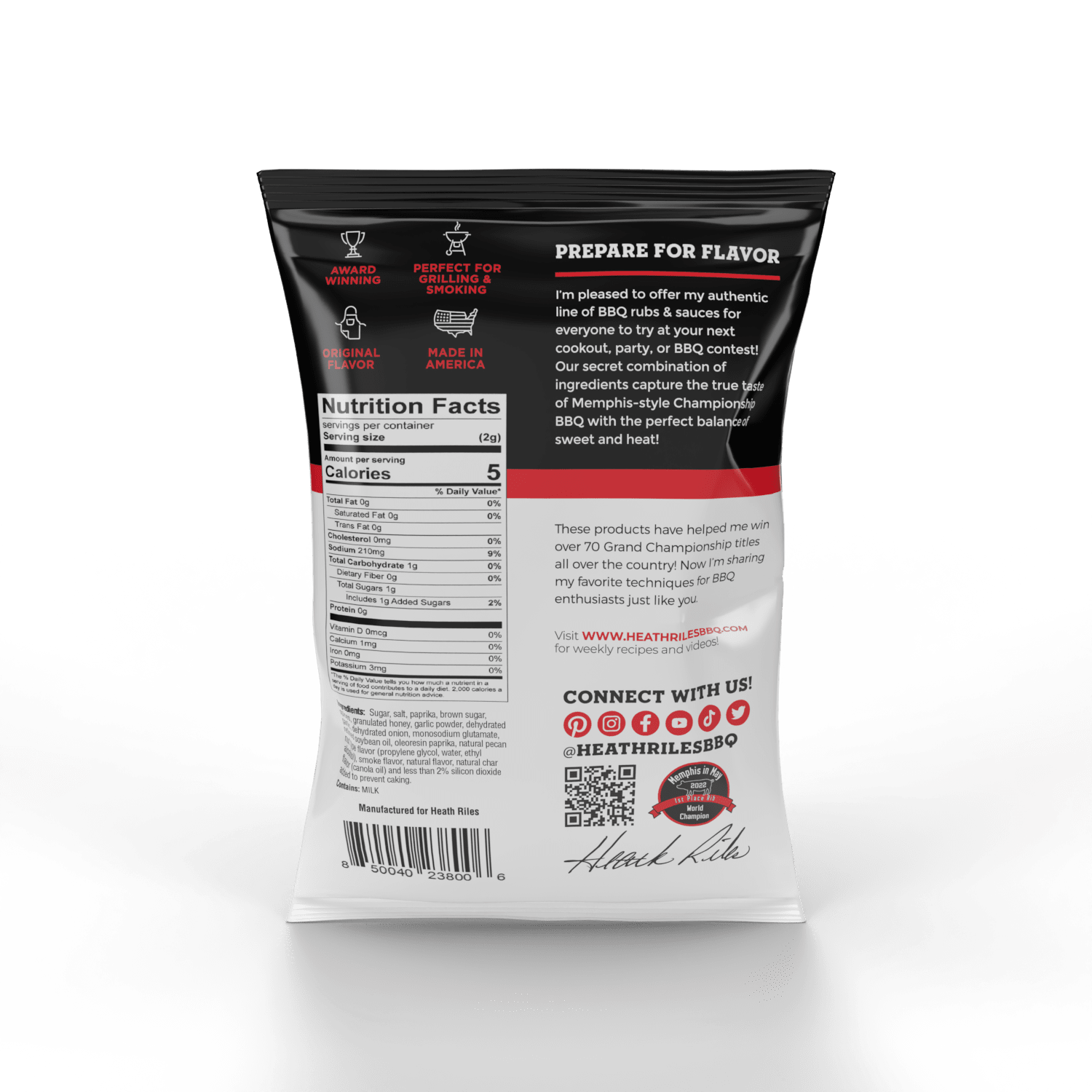 Heath Riles - Competition BBQ Rub - Bulk Bag - 2 lbs