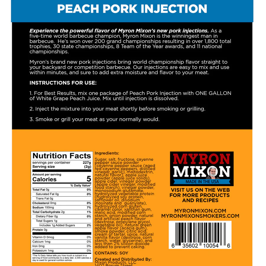Myron Mixon - Peach Pork Injection - 1 lb